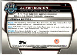 Topps 2022-23 Bowman Chrome University #5 Aliyah Boston