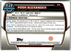 Topps 2022-23 Bowman Chrome University #64 Posh Alexander