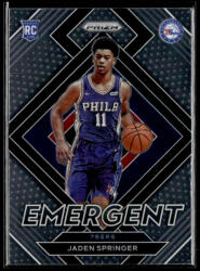 Panini 2021-22 Panini Prizm Emergent #26 Jaden Springer