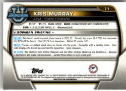 Topps 2022-23 Bowman Chrome University #71 Kris Murray