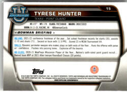 Topps 2022-23 Bowman Chrome University #15 Tyrese Hunter
