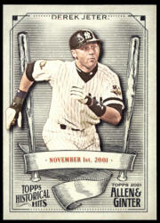 Topps 2021-22 Topps Allen and Ginter Historical Hits #HH-7 Derek Jeter