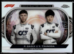 Topps 2022 Topps Chrome Formula 1 Racing Constructors Coalition #CC-AT Pierre Gasly/Yuki Tsunoda