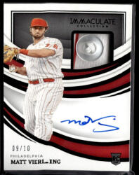 Panini 2022-2023 Panini Immaculate Collection Immaculate Black Buttons #IMA-MV Matt Vierling 09/10