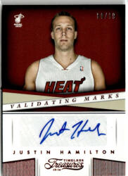 Panini 2013-14 Panini Timeless Treasures Validating Marks Ruby # 43 Justin Hamilton
