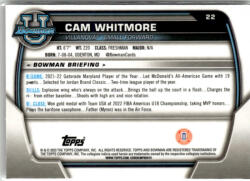 Topps 2022-23 Bowman Chrome University #22 Cam Whitmore