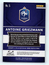 Panini 2016 Panini Panini Uefa Euro Prizm Base #5 Antoine Griezmann