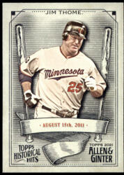 Topps 2021-22 Topps Allen and Ginter Historical Hits #HH-45 Jim Thome