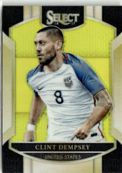 Panini 2016-17 Panini Select Terrace Neon Yellow Prizm #82 Clint Dempsey 112/125