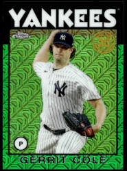 Topps 2021-22 Topps '86 Topps Silver Pack Chrome Green Refractors #86BC-5 Gerrit Cole 48/99