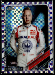 Topps 2021 Topps Chrome Formula 1 Racing Purple Checker Flag #175 Nikita Mazepin