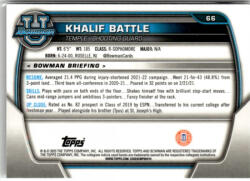 Topps 2022-23 Bowman Chrome University #66 Khalif Battle
