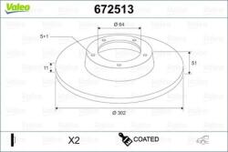 VALEO Disc frana VALEO 672513 (672513)