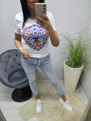 Norafashion Csinos csakra mintás női póló (408068)