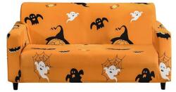 Wongs Bedding Husă elastica pentru canapea de 2 persoane, model Halloween, detasabilă, lavabilă, anti-alunecare, orange