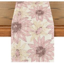 Artoid Fashion Traversa de masa model retro cu margarete roz, 40x140 cm Fata de masa