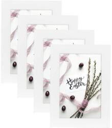 Homeme Set 4 rame foto din lemn, 10 x 15 cm, alb