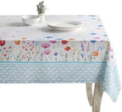 Maison d`Hermine Fata de masa 100% bumbac 140 cm x 180 cm, flori pe camp, albastru Fata de masa