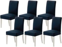 MIULEE Set de 6 huse detasabile pentru scaune, lavabile, durabile, moderne, bleumarin