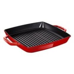 Villeroy & Boch Staub öntöttvas négyzet alakú kétkezes grill lap meggypiros 28 cm