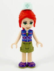 LEGO® Minifigurák Friends Mia - Olive Green Shorts, Dark Azure and Dark Purple Patterned Sleeveless Jacket with Zipper frnd393 (frnd393)