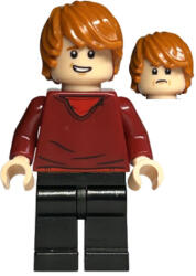 LEGO® Minifigurák Ron Weasley - Sötétpiros pulóver, Fekete nadrág hp214 (hp214)