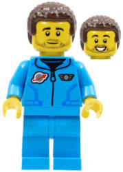 LEGO® Minifigurák Lunar Research Astronaut - Male, Dark Azure Jumpsuit, Dark Brown Coiled Hair, Stubble cty1412 (cty1412)