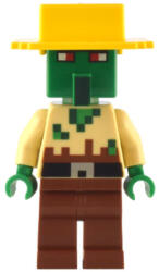 LEGO® Minifigurák Zombie Villager - Tan Torso, Yellow Hat min135 (min135)