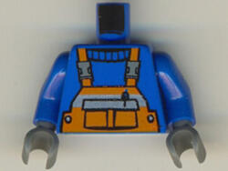 LEGO® Alkatrészek (Pick a Brick) Kék Minifigura Felsőrész Narancssárga Kantárral 973px437c01 (973px437c01)