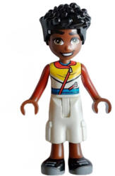 LEGO® Minifigurák Friends Zac - Red, White, and Yellow Hoodie with Zippers, White Trousers Cropped Large Pockets, Blac frnd599 (frnd599)
