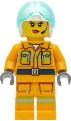 LEGO® Minifigurák Fire - Reflective Stripes, Bright Light Orange Suit, White Helmet, Headset cty1282 (cty1282)