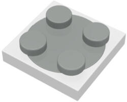 LEGO® Alkatrészek (Pick a Brick) Fehér 2x2 Módosított Lapos Elem Forgatható Résszel 3680c0101 (3680c0101)