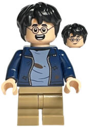 LEGO® Minifigurák Harry Potter - Dark Blue Open Jacket with Tears and Blood Stains, Dark Tan Medium Legs, Smile / Open hp364 (hp364)