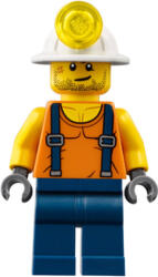 LEGO® Minifigurák Miner - Shirt with Straps, Dark Blue Legs, Mining Helmet, Stubble and Scar cty0846 (cty0846)