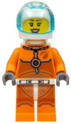 LEGO® Minifigurák Astronaut - Female, Orange Spacesuit with Dark Bluish Gray Lines, Trans Light Blue Large Visor, Open cty1065 (cty1065)