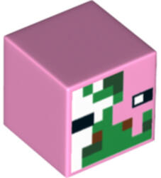 LEGO® Alkatrészek (Pick a Brick) Világos Rózsaszín Minifigura Fej - Minecraft Zombi Malacember 6162507 (6162507)