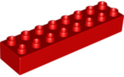 LEGO® Alkatrészek (Pick a Brick) Piros Duplo 2 x 8 kocka 4291879 (4291879)