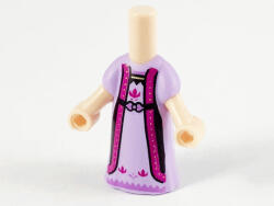 LEGO® Alkatrészek (Pick a Brick) Világos nugát mikro babatest, bíbor szegélymintás levendula ruha (Iduna) 75859 (75859)