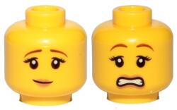 LEGO® Alkatrészek (Pick a Brick) Sárga Női Minifigura Fej Dupla Festéssel - Jámbor és Ijedt arccal 6123730 (6123730)