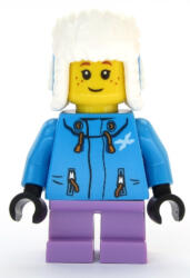 LEGO® Minifigurák Girl - Dark Azure Jacket, Medium Lavender Short Legs, Ushanka Hat cty1080 (cty1080)