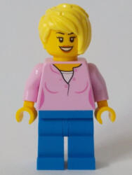 LEGO® Minifigurák Toy Store Owner - Bright Pink Female Top, Blue Legs cty1047 (cty1047)