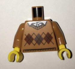 LEGO® Alkatrészek (Pick a Brick) Közepes testszín Minifigura Felső Rész Kockás Pulcsi Festéssel 973pb2342c01 (973pb2342c01)