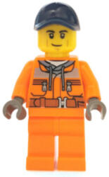 LEGO® Minifigurák Street Sweeper Operator - Male, Orange Safety Jacket, Reflective Stripe, Sand Blue Hoodie, Orange Le cty1140 (cty1140)