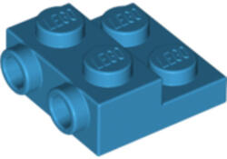 LEGO® Alkatrészek (Pick a Brick) Sötét Azúr 2x2 Módosított Lapos Elem Oldalán 2 csatlakozóval 6218014 (6218014)