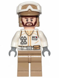 LEGO® Minifigurák Hoth lázadó katona - fehér egyenruha, sötét cserszín lábakkal (barna, íves szakállal) sw1008 (sw1008)