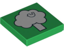 LEGO® Alkatrészek (Pick a Brick) Zöld 2x2 Csempe Fa Festéssel 6023370 (6023370)