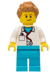 LEGO® Minifigurák Doctor - Stethoscope, Medium Azure Legs, Medium Nougat Spiked Hair cty0899 (cty0899)