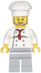 LEGO® Minifigurák Chef - White Torso with 8 Buttons, Light Bluish Gray Legs, Gray Beard twn120 (twn120)