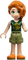 LEGO® Minifigurák Friends Autumn - Dark Green Mushroom Top, Olive Green Shorts, Orange Shoes frnd576 (frnd576)