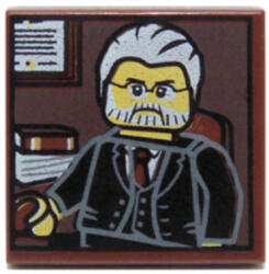 LEGO® Alkatrészek (Pick a Brick) Vörösesbarna 2x2 Csempe Őszhajú Szakállas Férfi Képpel 6142949 (6142949)